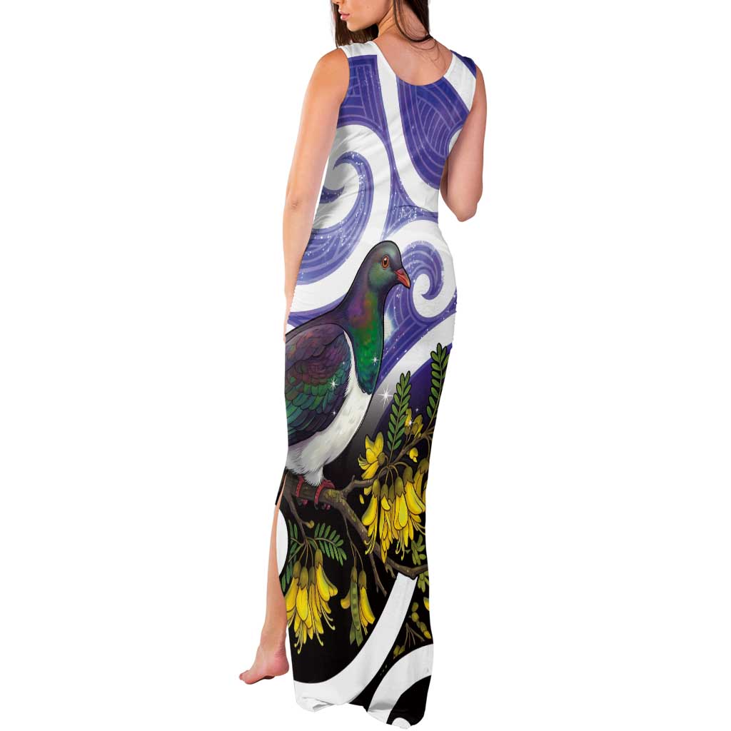 Kekeru New Zealand Matariki Tank Maxi Dress Kukupa Kowhai Maori New Year Purple Version