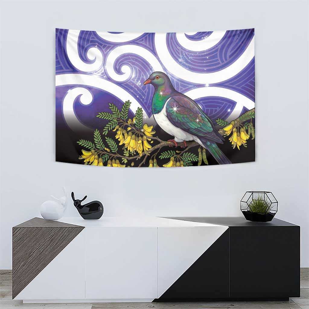Kekeru New Zealand Matariki Tapestry Kukupa Kowhai Maori New Year Purple Version LT14 - Polynesian Pride