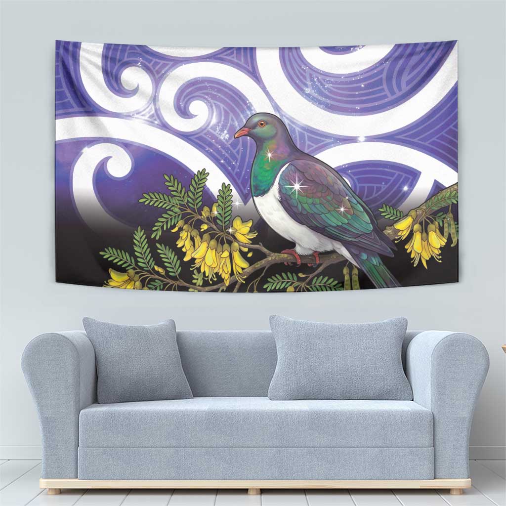 Kekeru New Zealand Matariki Tapestry Kukupa Kowhai Maori New Year Purple Version LT14 - Polynesian Pride