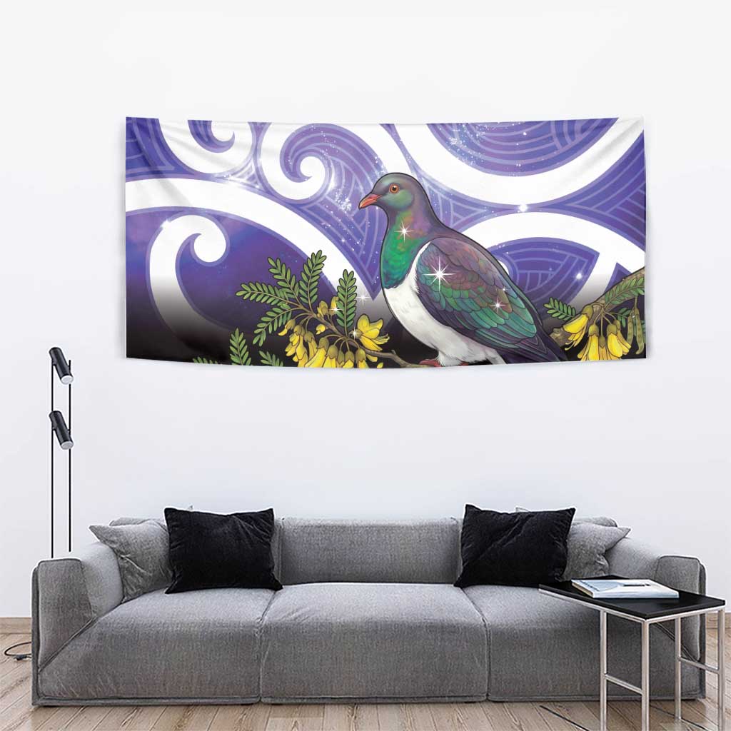 Kekeru New Zealand Matariki Tapestry Kukupa Kowhai Maori New Year Purple Version LT14 - Polynesian Pride