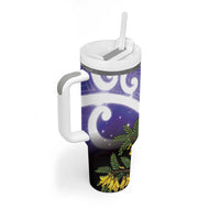 Kekeru New Zealand Matariki Tumbler With Handle Kukupa Kowhai Maori New Year Purple Version