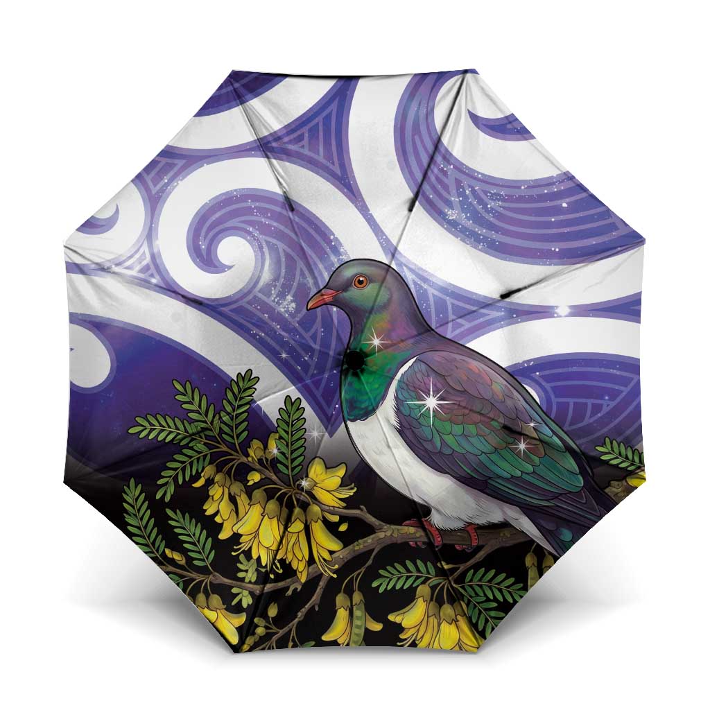 Kekeru New Zealand Matariki Umbrella Kukupa Kowhai Maori New Year Purple Version LT14 One Size Folded 11.42 inch Opened Diameter 37.4 inch Purple - Polynesian Pride