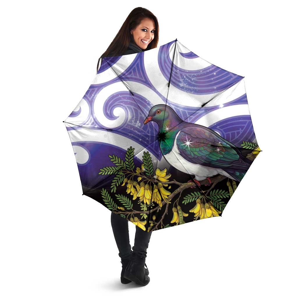 Kekeru New Zealand Matariki Umbrella Kukupa Kowhai Maori New Year Purple Version LT14 - Polynesian Pride