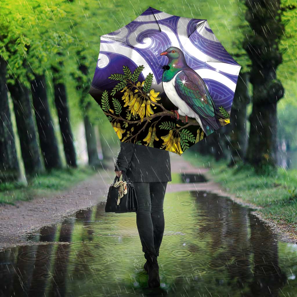 Kekeru New Zealand Matariki Umbrella Kukupa Kowhai Maori New Year Purple Version LT14 - Polynesian Pride