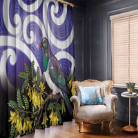 Kekeru New Zealand Matariki Window Curtain Kukupa Kowhai Maori New Year Purple Version LT14 - Polynesian Pride