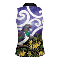 Kekeru New Zealand Matariki Women Sleeveless Polo Shirt Kukupa Kowhai Maori New Year Purple Version