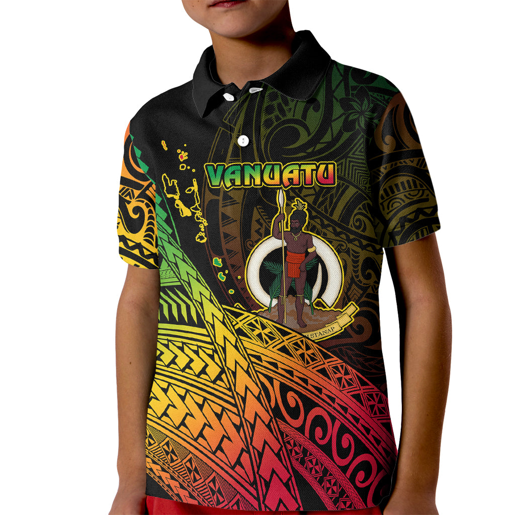 Personalised Vanuatu Kid Polo Shirt Proud To Be A Ni-Van LT14 Kid Black - Polynesian Pride