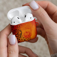 French Polynesia Manta Ray Tattoo AirPods Case Tahiti Hahalua Tiare Maori Gradient Style