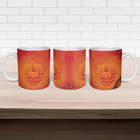 French Polynesia Manta Ray Tattoo Ceramic Mug Tahiti Hahalua Tiare Maori Gradient Style LT14 - Polynesian Pride