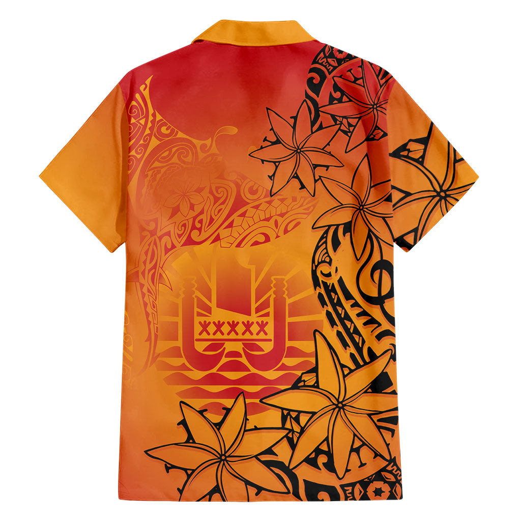 French Polynesia Manta Ray Tattoo Family Matching Mermaid Dress and Hawaiian Shirt Tahiti Hahalua Tiare Maori Gradient Style LT14 - Polynesian Pride