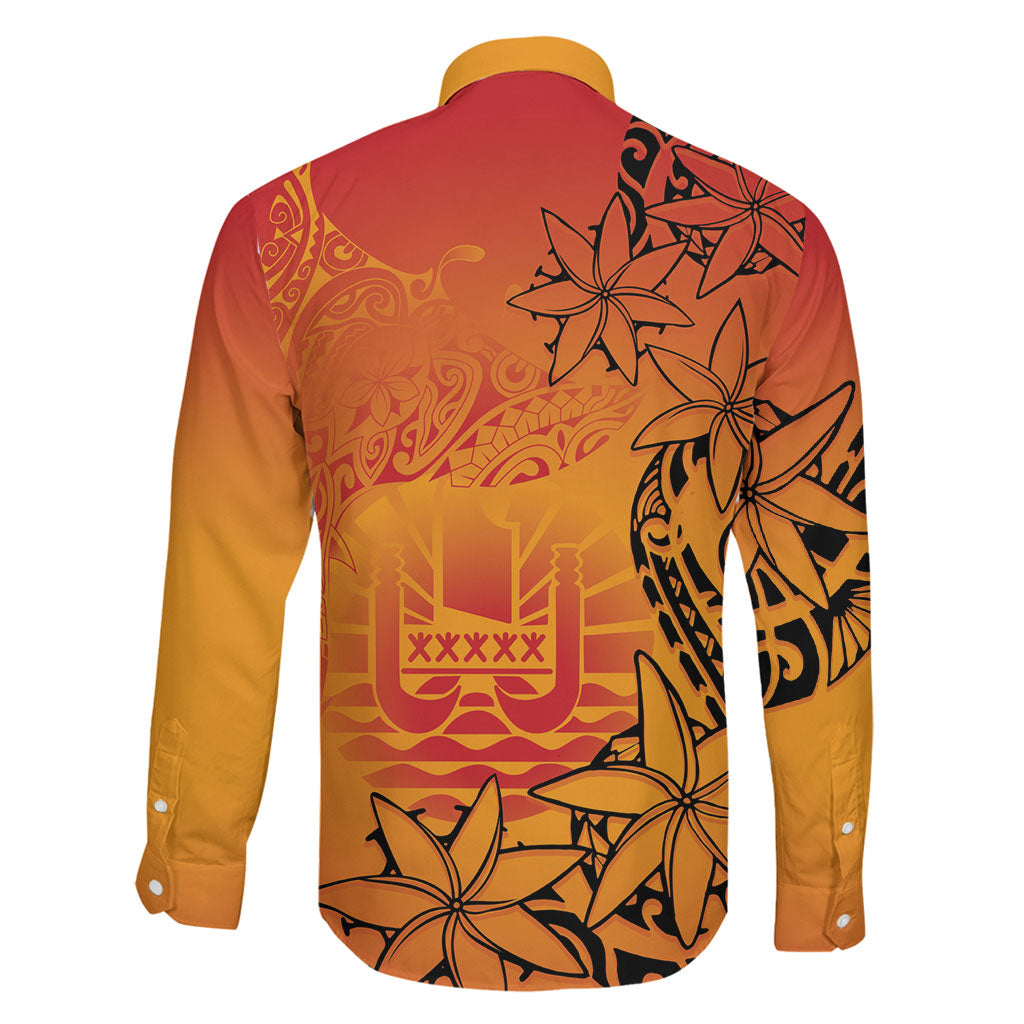 French Polynesia Manta Ray Tattoo Family Matching Mermaid Dress and Hawaiian Shirt Tahiti Hahalua Tiare Maori Gradient Style LT14 - Polynesian Pride