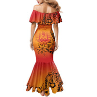 French Polynesia Manta Ray Tattoo Family Matching Mermaid Dress and Hawaiian Shirt Tahiti Hahalua Tiare Maori Gradient Style LT14 - Polynesian Pride