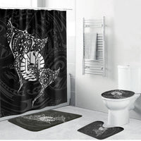French Polynesia Manta Ray Tattoo Bathroom Set Tahiti Hahalua Turtle Shark Black Color