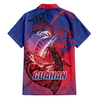 Guam Blue Marlin Fishing Family Matching Puletasi and Hawaiian Shirt Guahan Fish Hook Tattoo