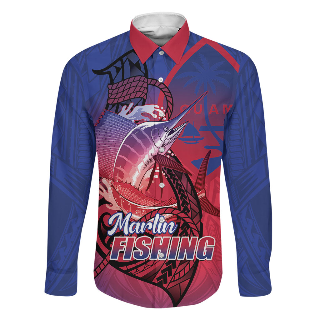Guam Blue Marlin Fishing Family Matching Puletasi and Hawaiian Shirt Guahan Fish Hook Tattoo