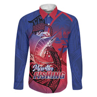Guam Blue Marlin Fishing Family Matching Puletasi and Hawaiian Shirt Guahan Fish Hook Tattoo