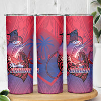 Guam Blue Marlin Fishing Skinny Tumbler Guahan Fish Hook Tattoo