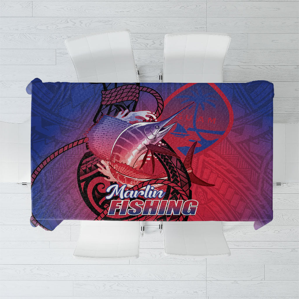 Guam Blue Marlin Fishing Tablecloth Guahan Fish Hook Tattoo LT14 Blue - Polynesian Pride