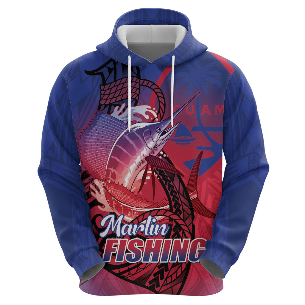 Guam Blue Marlin Fishing Zip Hoodie Guahan Fish Hook Tattoo LT14 - Polynesian Pride