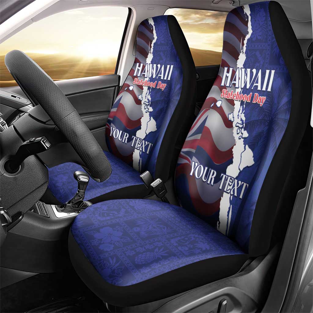 Personalized Hawaii Statehood Day Car Seat Cover 66th Anniversary LT14 - Polynesian Pride