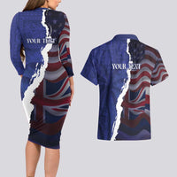 Personalized Hawaii Statehood Day Couples Matching Long Sleeve Bodycon Dress and Hawaiian Shirt 66th Anniversary - Polynesian Pride