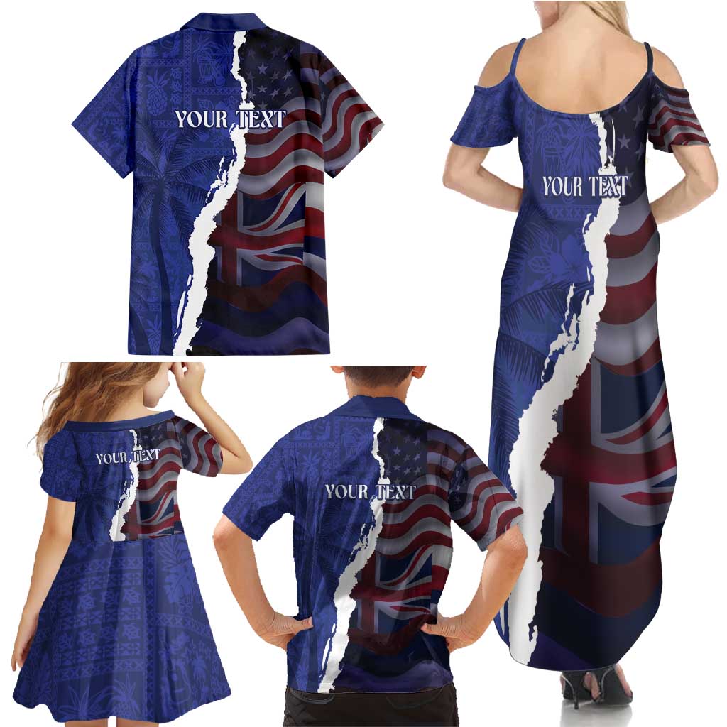 Personalized Hawaii Statehood Day Family Matching Summer Maxi Dress and Hawaiian Shirt 66th Anniversary - Polynesian Pride