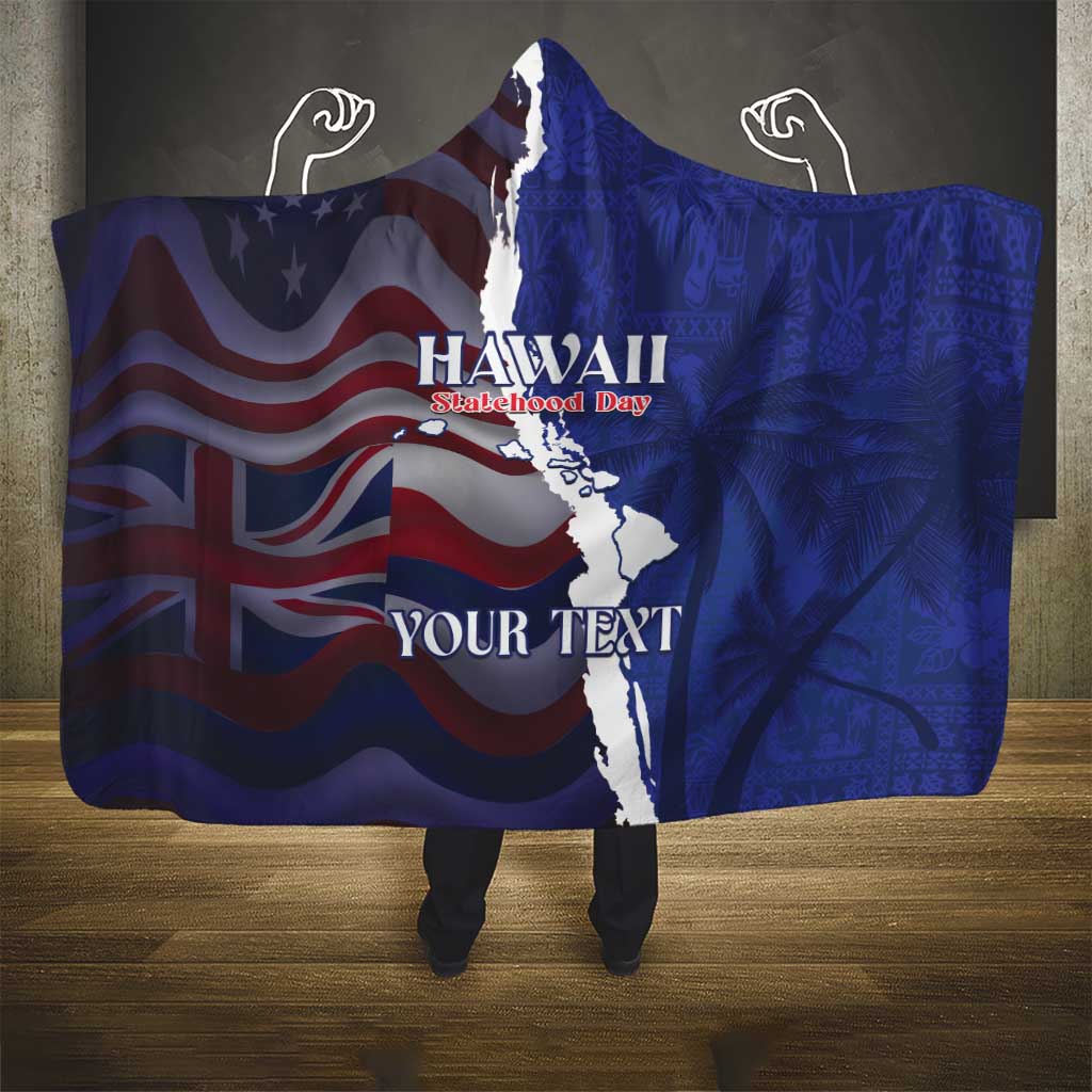 Personalized Hawaii Statehood Day Hooded Blanket 66th Anniversary LT14 - Polynesian Pride