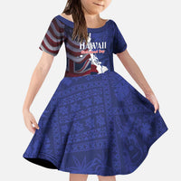 Personalized Hawaii Statehood Day Kid Short Sleeve Dress 66th Anniversary LT14 KID Blue - Polynesian Pride