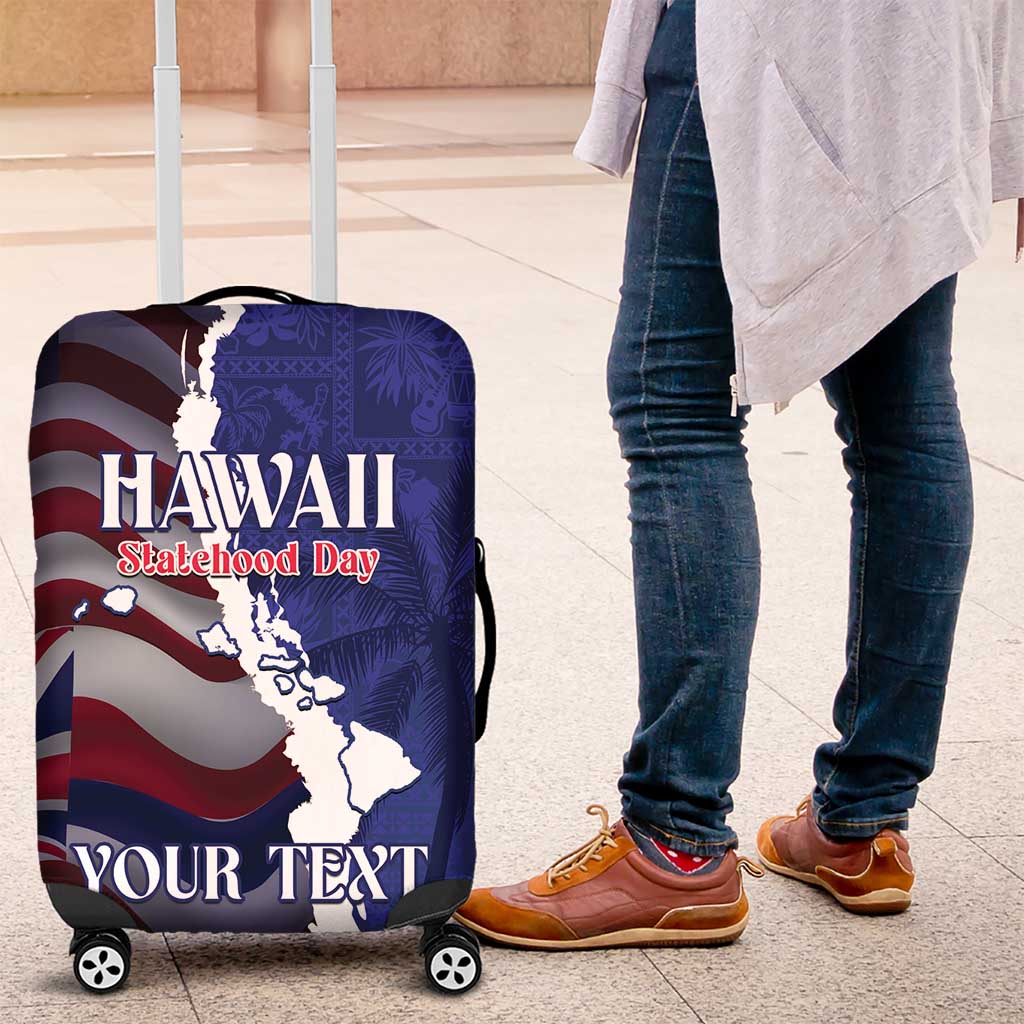 Personalized Hawaii Statehood Day Luggage Cover 66th Anniversary - Polynesian Pride