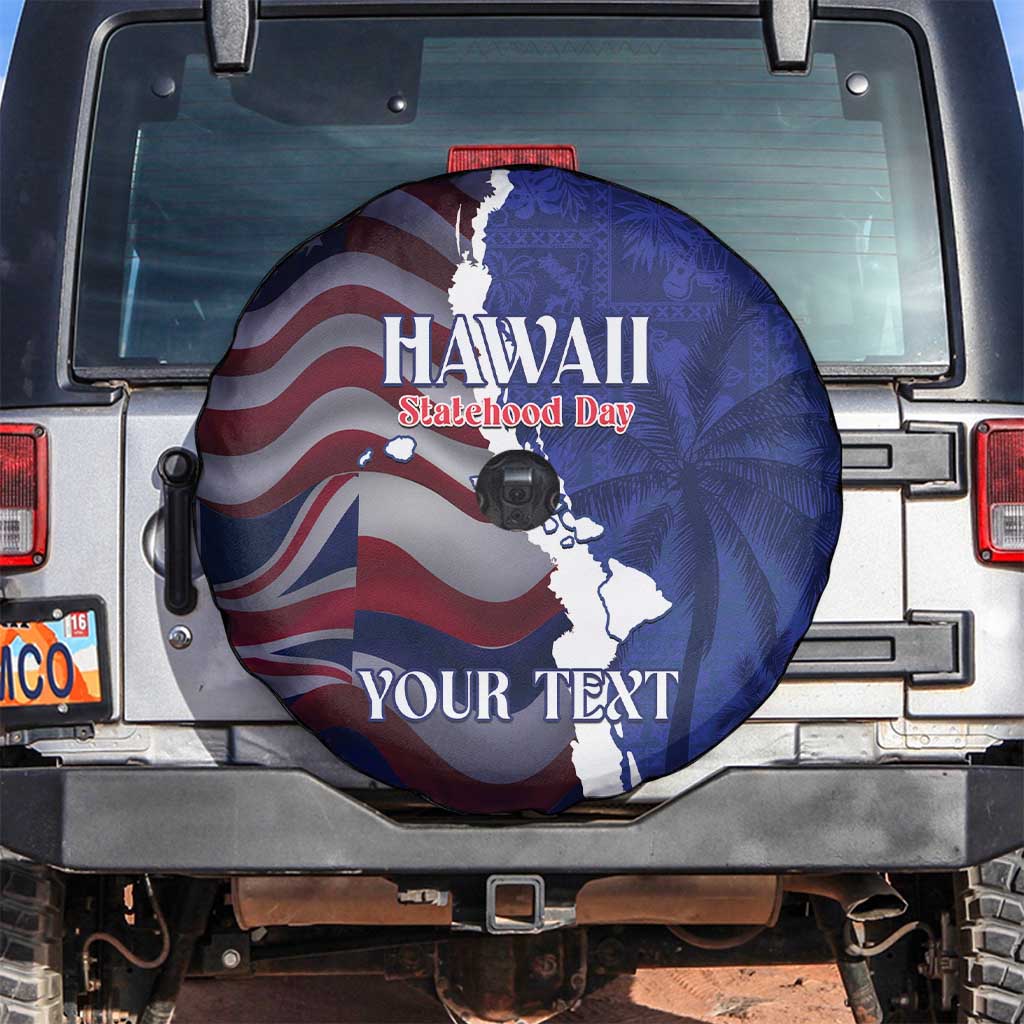Personalized Hawaii Statehood Day Spare Tire Cover 66th Anniversary - Polynesian Pride