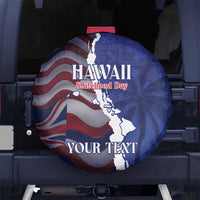 Personalized Hawaii Statehood Day Spare Tire Cover 66th Anniversary - Polynesian Pride