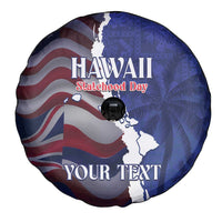 Personalized Hawaii Statehood Day Spare Tire Cover 66th Anniversary - Polynesian Pride
