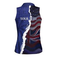 Personalized Hawaii Statehood Day Women Sleeveless Polo Shirt 66th Anniversary - Polynesian Pride