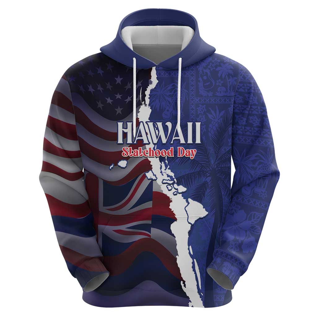 Personalized Hawaii Statehood Day Zip Hoodie 66th Anniversary - Polynesian Pride
