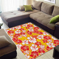 Yellow Hawaii Hibiscus Area Rug Tropical Flowers Seamless Pattern - Polynesian Pride
