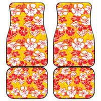 Yellow Hawaii Hibiscus Car Mats Tropical Flowers Seamless Pattern - Polynesian Pride