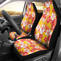Yellow Hawaii Hibiscus Car Seat Cover Tropical Flowers Seamless Pattern LT14 - Polynesian Pride