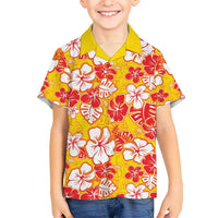 Yellow Hawaii Hibiscus Hawaiian Shirt Tropical Flowers Seamless Pattern - Polynesian Pride