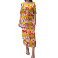 Yellow Hawaii Hibiscus Puletasi Tropical Flowers Seamless Pattern - Polynesian Pride