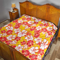 Yellow Hawaii Hibiscus Quilt Tropical Flowers Seamless Pattern - Polynesian Pride