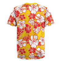 Yellow Hawaii Hibiscus Rugby Jersey Tropical Flowers Seamless Pattern LT14 - Polynesian Pride
