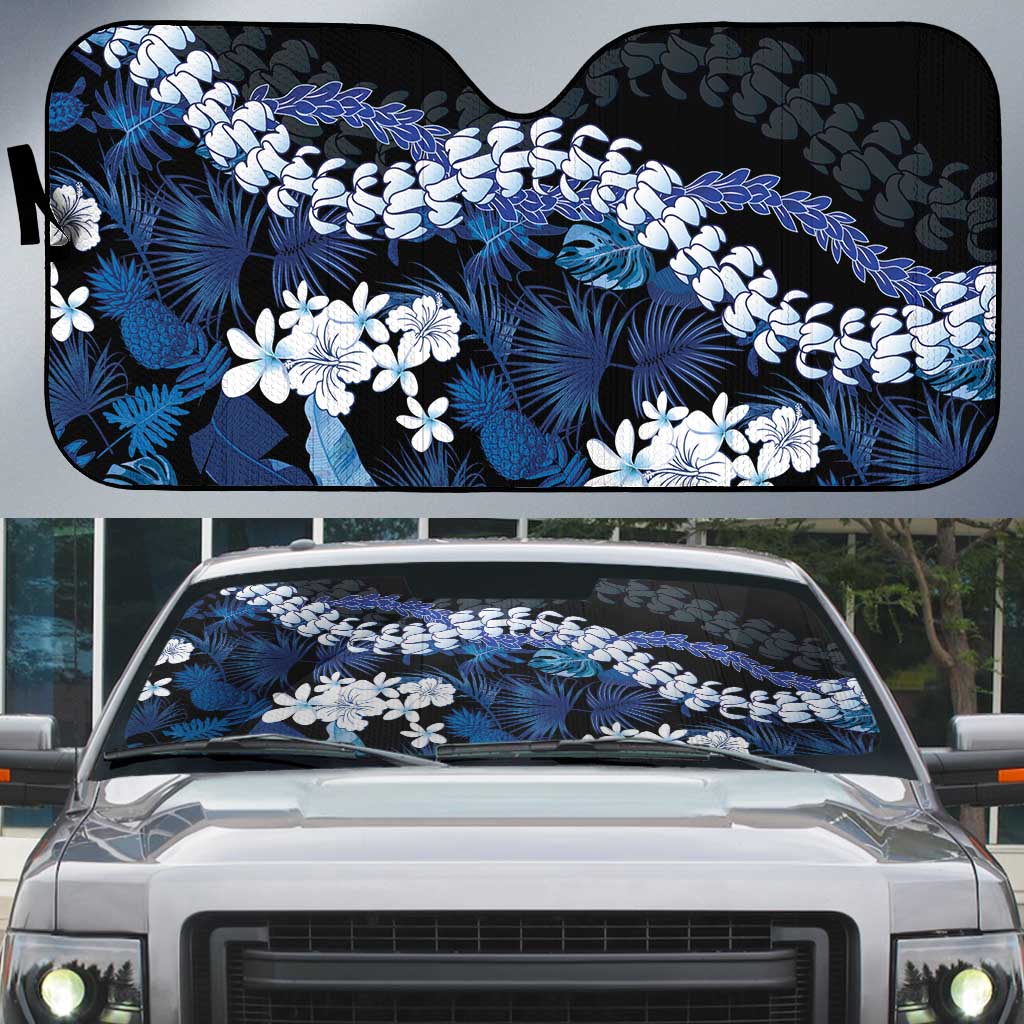 Polu Aloha Hawaii Lei Auto Sun Shade Tropical Flowers Elegant Vibe - Polynesian Pride