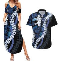 Polu Aloha Hawaii Lei Couples Matching Summer Maxi Dress and Hawaiian Shirt Tropical Flowers Elegant Vibe - Polynesian Pride