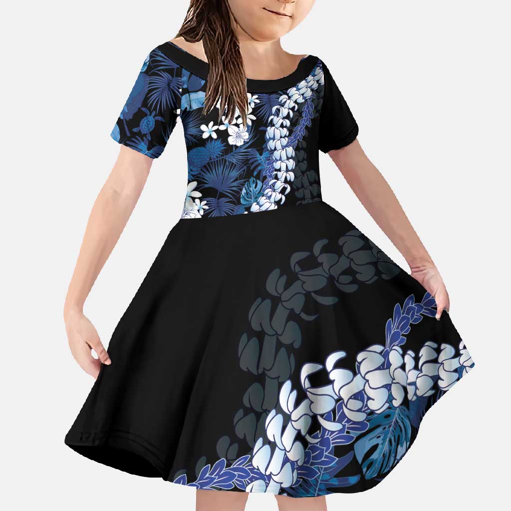 Polu Aloha Hawaii Lei Family Matching Long Sleeve Bodycon Dress and Hawaiian Shirt Tropical Flowers Elegant Vibe - Polynesian Pride