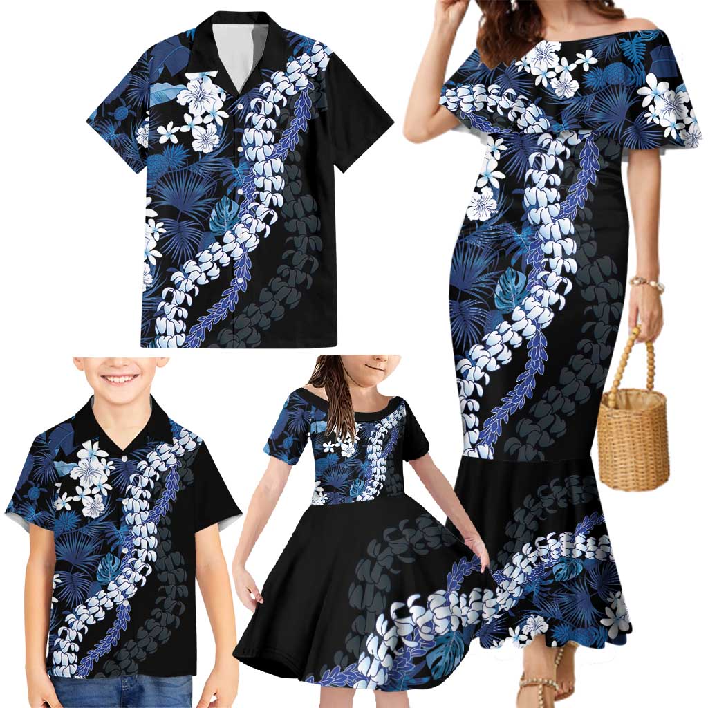 Polu Aloha Hawaii Lei Family Matching Mermaid Dress and Hawaiian Shirt Tropical Flowers Elegant Vibe - Polynesian Pride