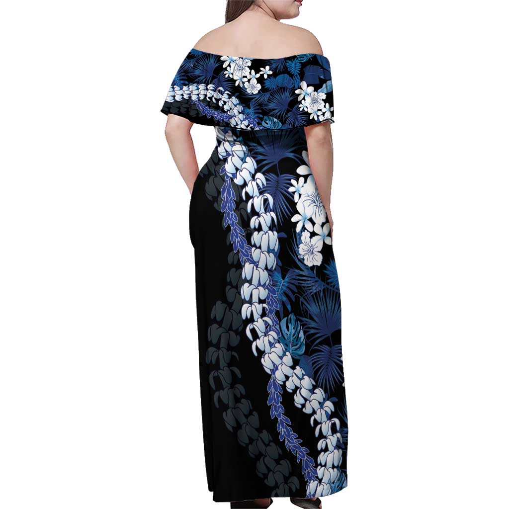Polu Aloha Hawaii Lei Family Matching Off Shoulder Maxi Dress and Hawaiian Shirt Tropical Flowers Elegant Vibe - Polynesian Pride