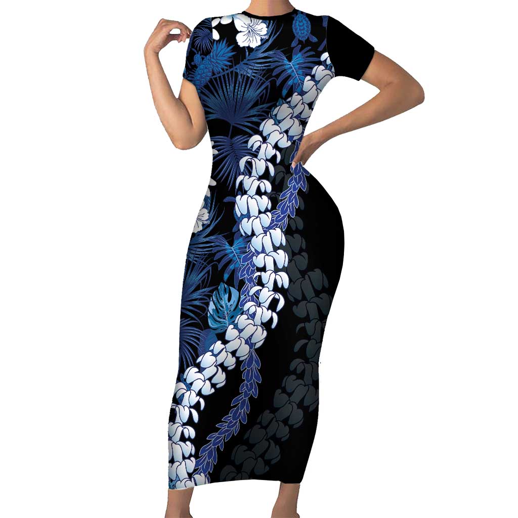 Polu Aloha Hawaii Lei Family Matching Short Sleeve Bodycon Dress and Hawaiian Shirt Tropical Flowers Elegant Vibe - Polynesian Pride