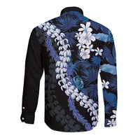 Polu Aloha Hawaii Lei Long Sleeve Button Shirt Tropical Flowers Elegant Vibe - Polynesian Pride