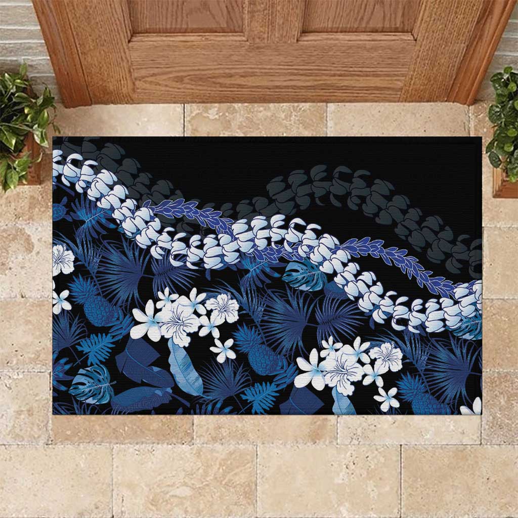 Polu Aloha Hawaii Lei Rubber Doormat Tropical Flowers Elegant Vibe - Polynesian Pride