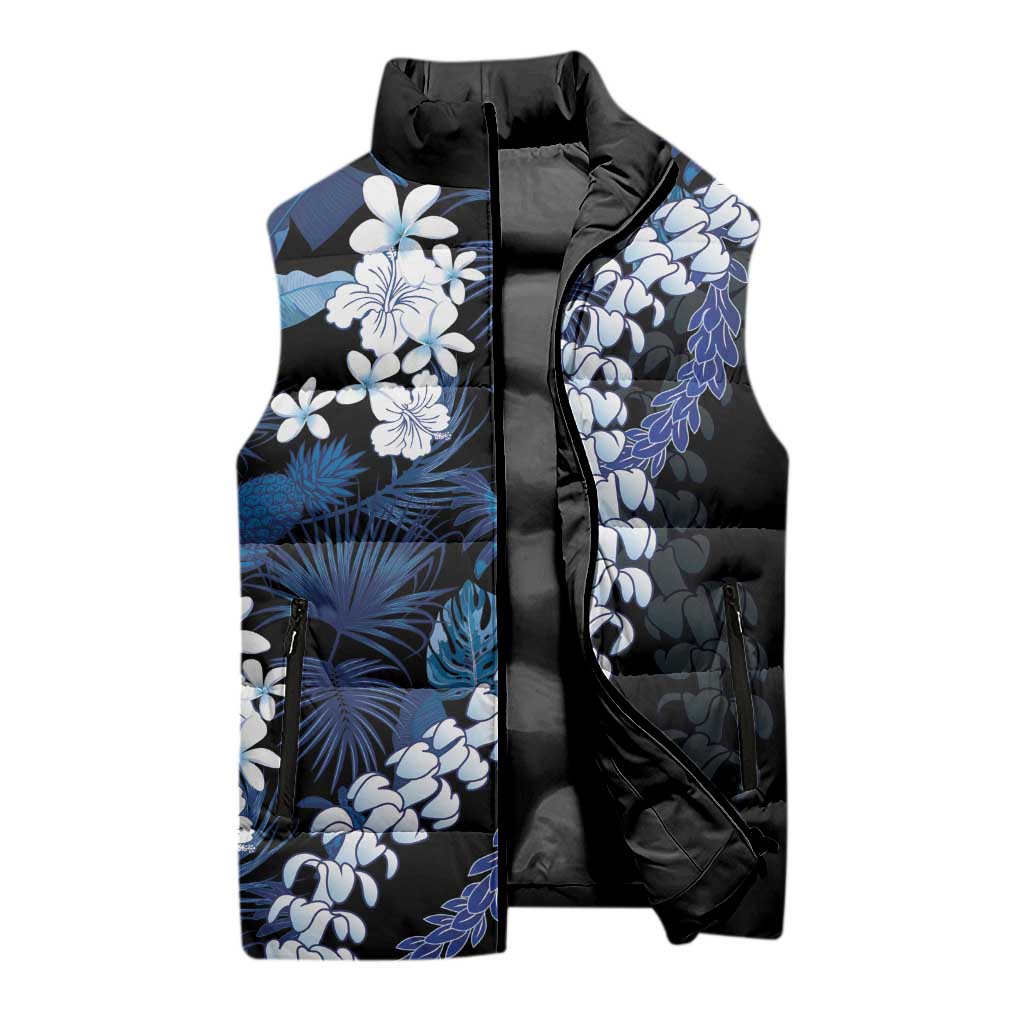 Polu Aloha Hawaii Lei Sleeveless Puffer Jacket Tropical Flowers Elegant Vibe - Polynesian Pride